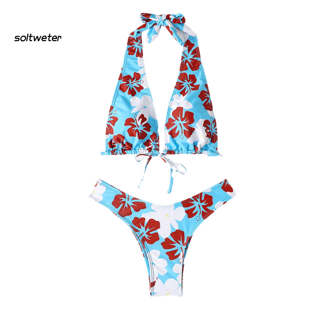 Bộ Đồ Bơi Bikini Hở Lưng Họa Tiết Hoa Thoáng Khí Có Thể Điều Chỉnh Cho Nữ