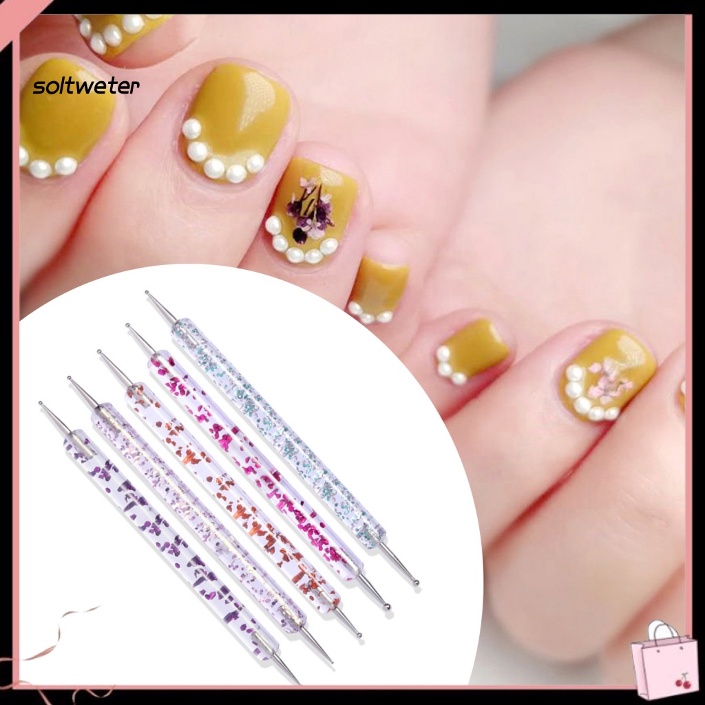 Bộ 5 Bút Vẽ Trang Trí Móng Tay Hai Đầu Acrylic Dễ Sử Dụng