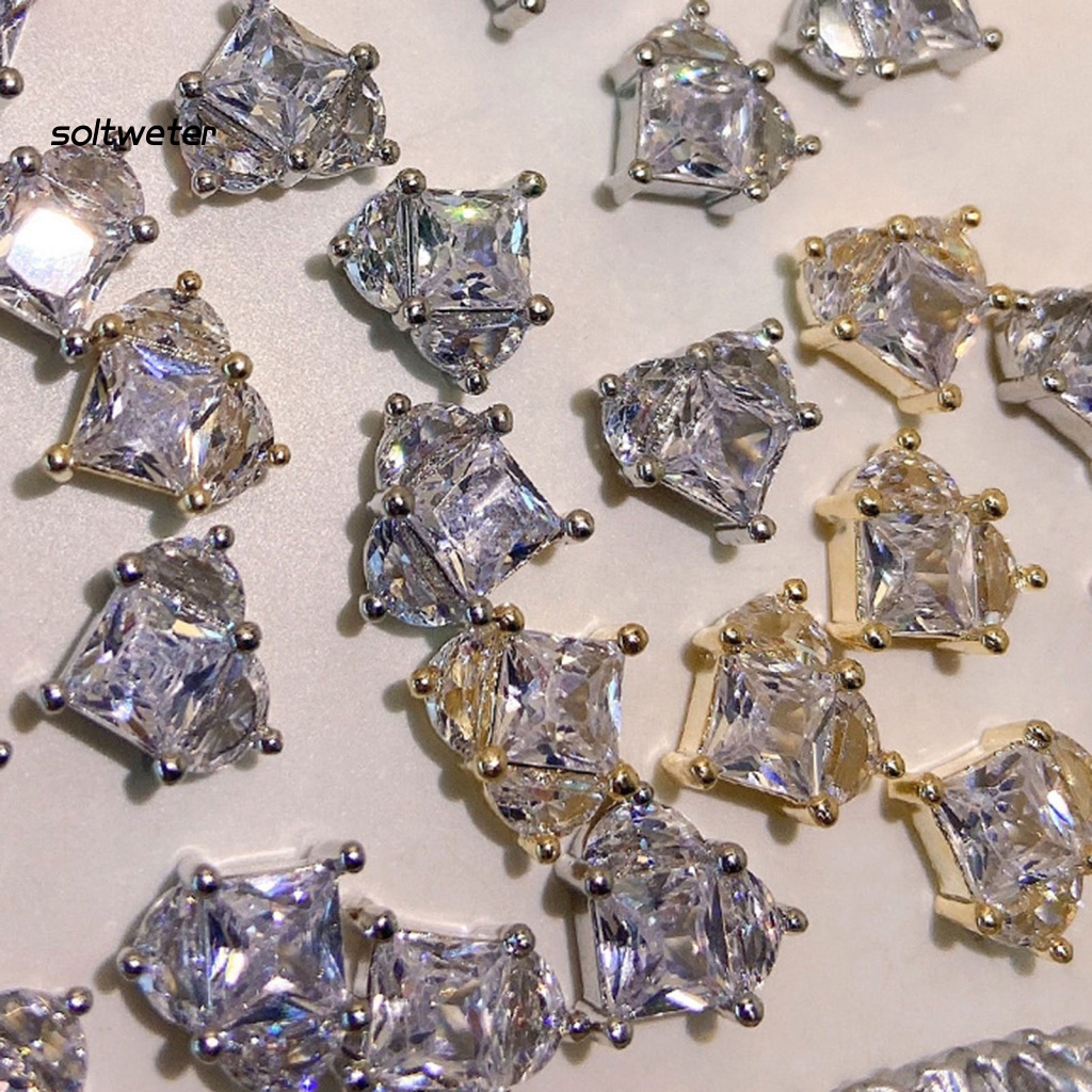 Phụ Kiện Trang Trí Móng Tay Họa Tiết Trái Tim Đính Đá 3D Sang Trọng