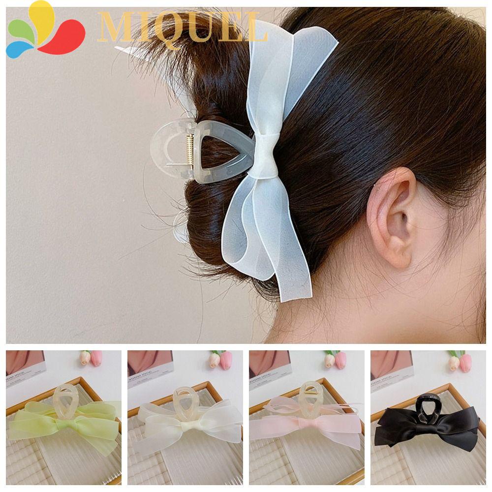 MIQUEL Kẹp Tóc Nơ Lưới Hai Mặt Y2K Dễ Thương Dành Cho Bạn Nữ