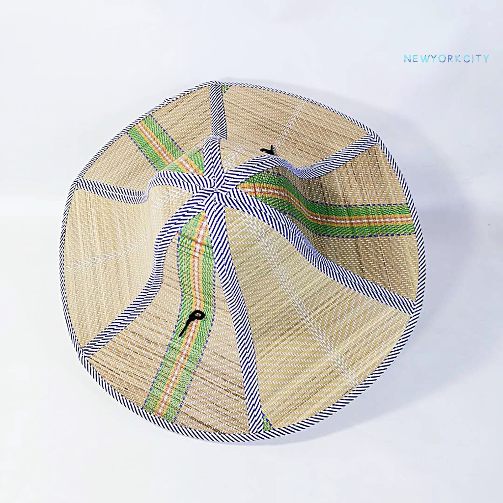 Mũ Rơm Rộng Vành Chống Nắng Có Dây Rút Màu Đen Unisex