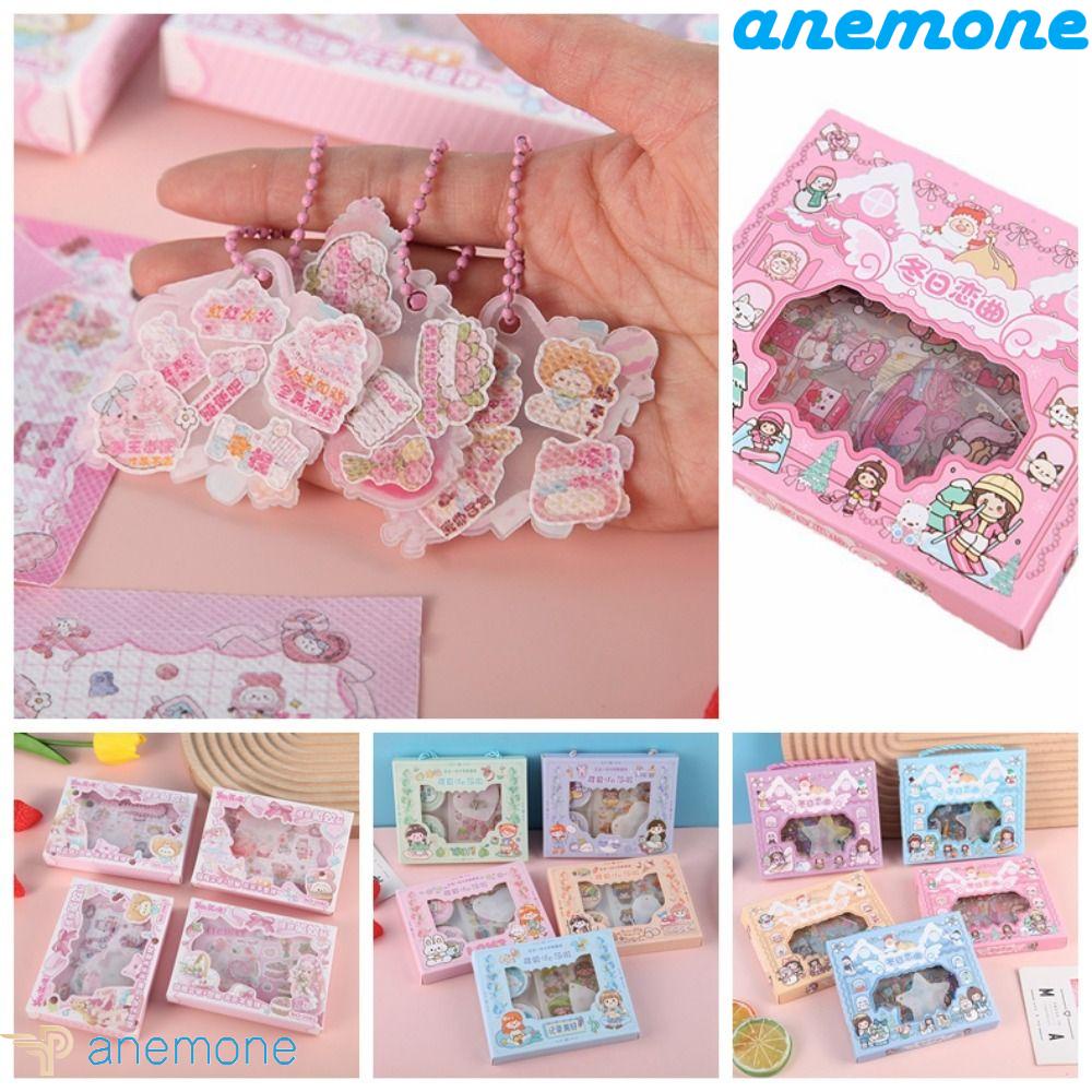 ANEMONE Bộ Thẻ Goo Goo DIY Kèm Móc Khóa Bằng Giấy Hoạt Hình Dành Cho Trẻ Em