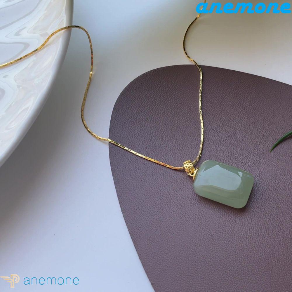 ANEMONE Vòng cổ Mặt Vuông Bằng Đồng Phong Cách Hàn Quốc Sang Trọng Cho Nữ