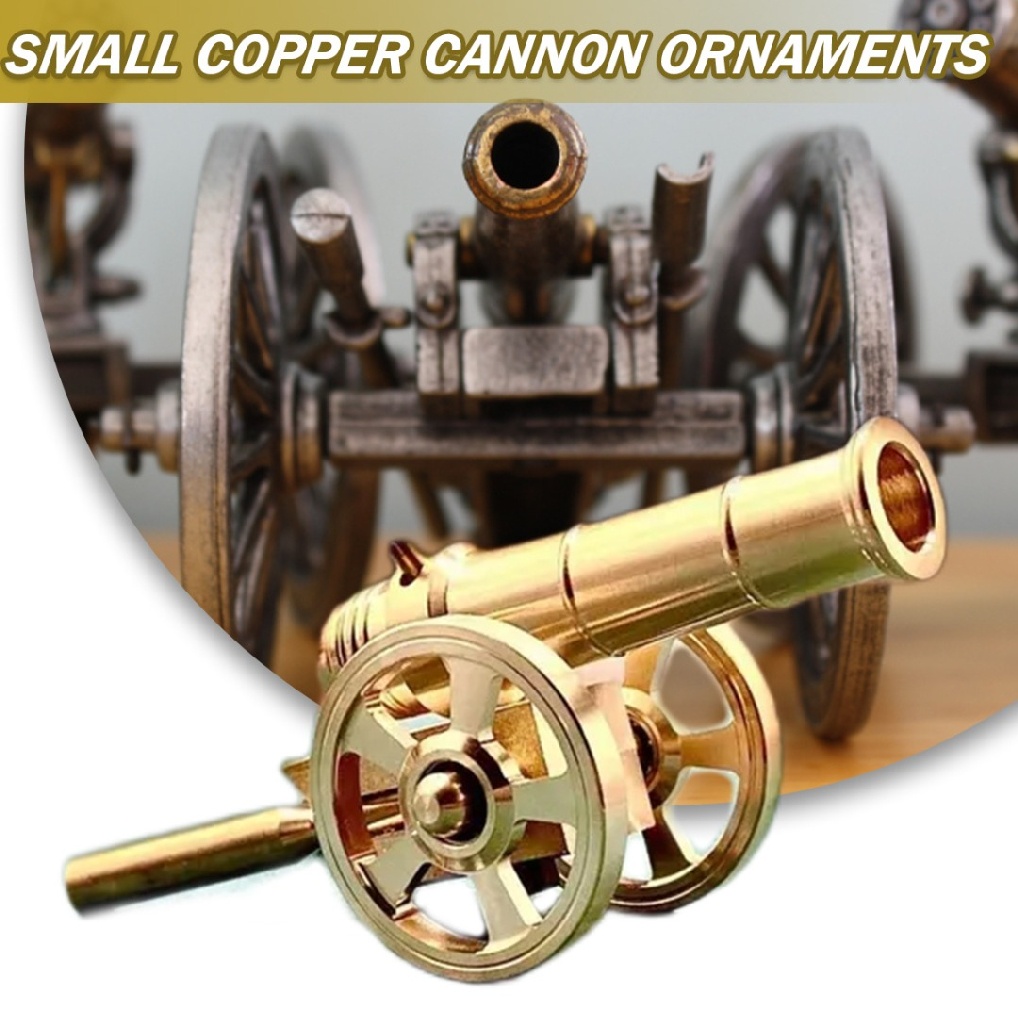 Solid Brass Cannon Model Antique Decoration Vintage Home Decor Ornament