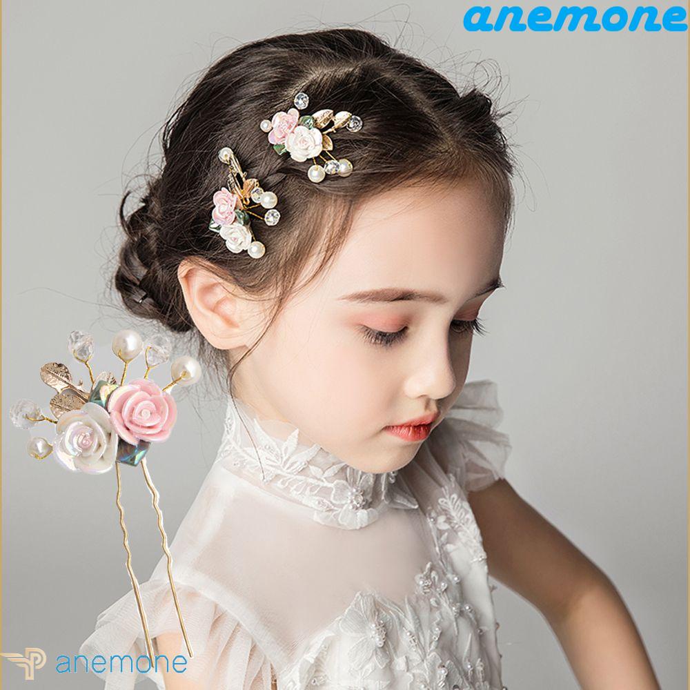 ANEMONE Trâm Cài Tóc Bằng Gốm Phong Cách Cổ Điển Cho Bé Gái