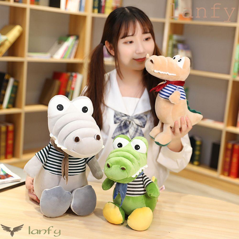 LANFY Thú Nhồi Bông Hình Cá Sấu Hoạt Hình Trang Trí Phòng Ngủ Cho Bé