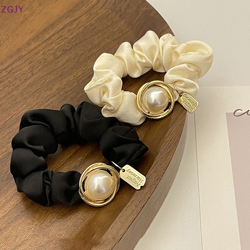 Dây Cột Tóc Cao Su Co Giãn Đính Hạt Ngọc Trai Lớn Đơn Giản Thời Trang Dành Cho Nữ Mới