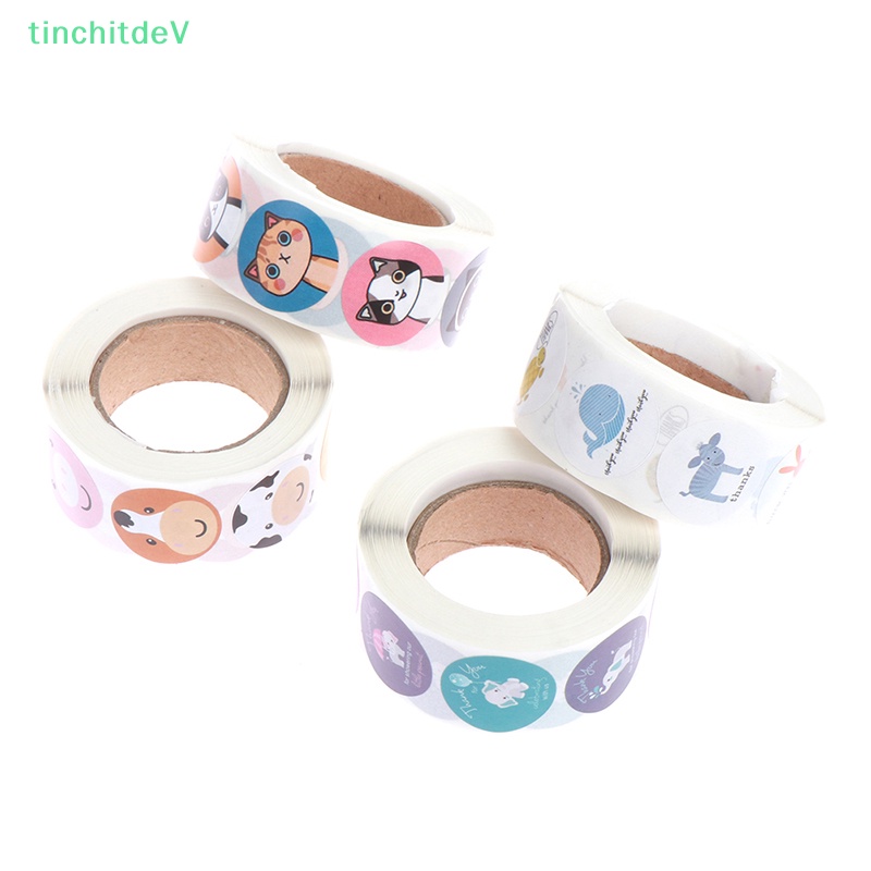 [TinchitdeV] 1 Cuộn 500 Miếng Dán Hình Động Vật Rừng Đục Lỗ Cho Bữa Tiệc Trẻ Em [Mới]