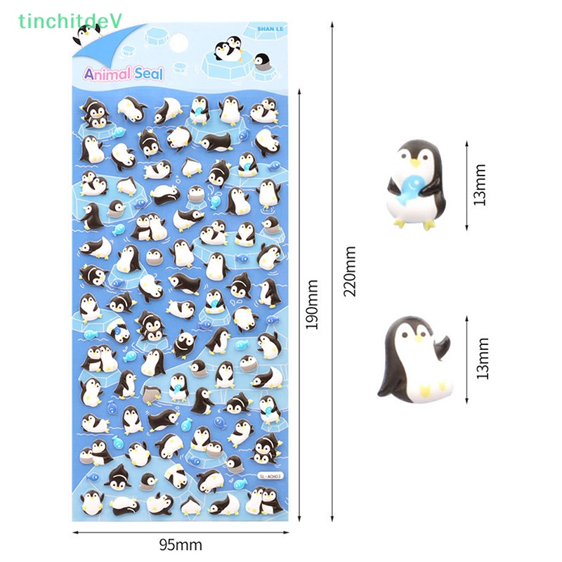 Sticker Dán Trang Trí Nhật Ký Hình Chim Cánh Cụt / Gấu Trúc / Chim Cánh Cụt