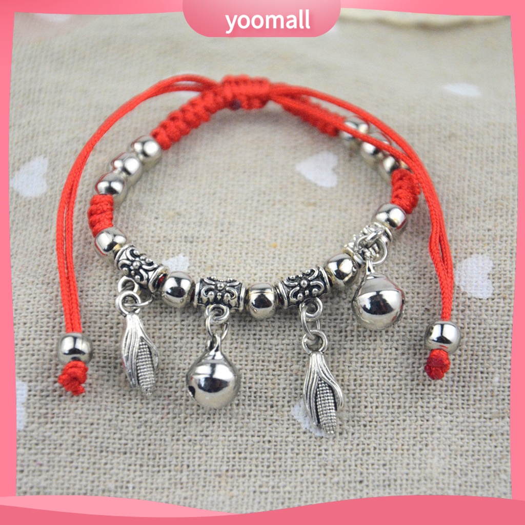 Vòng Đeo Tay Chuỗi Hạt Hình Bắp / Ngựa / Voi Bằng Cotton Thời Trang Năm Mới