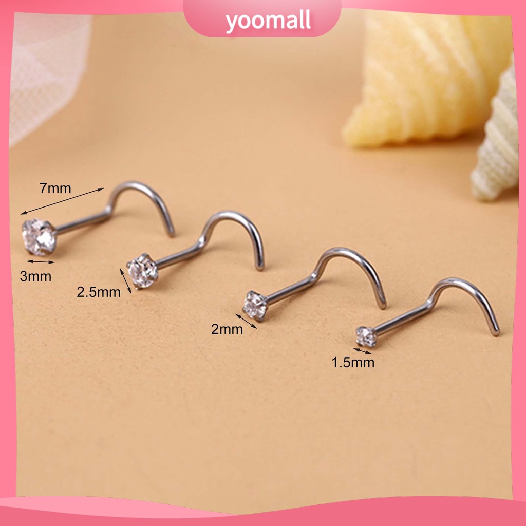 1 Khuyên Mũi Thép Titan Đính Đá Zircon Tinh Xảo Cho Các Bữa Tiệc