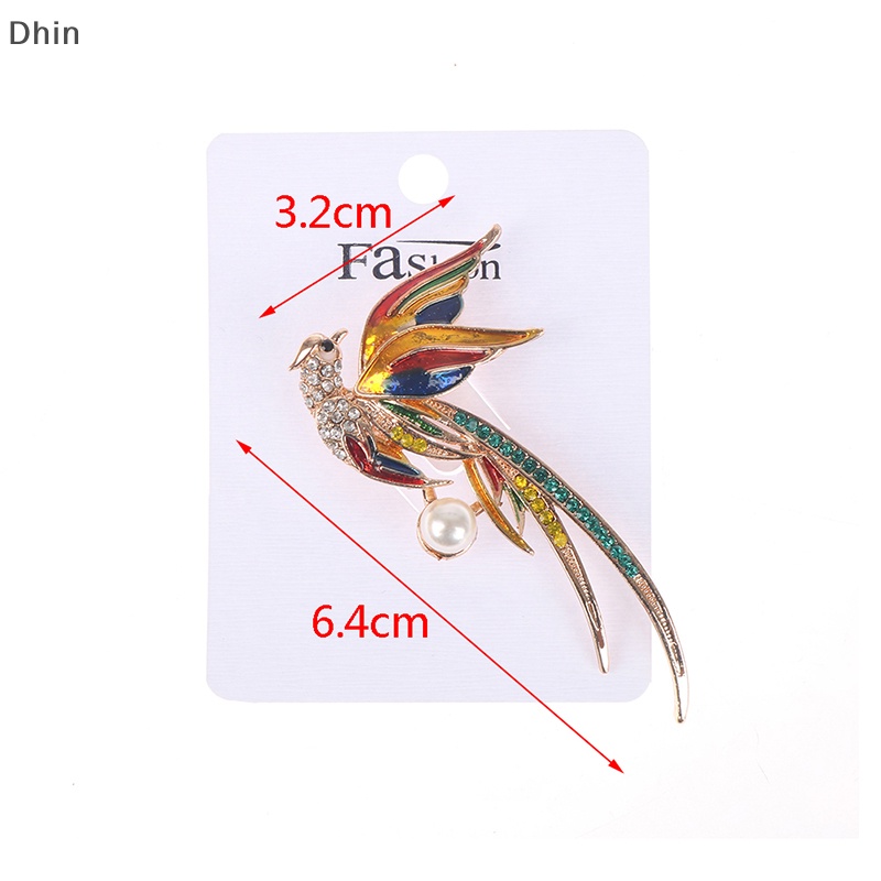 [Dhin] Crystal Phoenix Bird Brooches For Women Enamel Flying Beauty Bird Party Office Brooch Pin Gifts Phoenix Oil Dripping Brooch COD