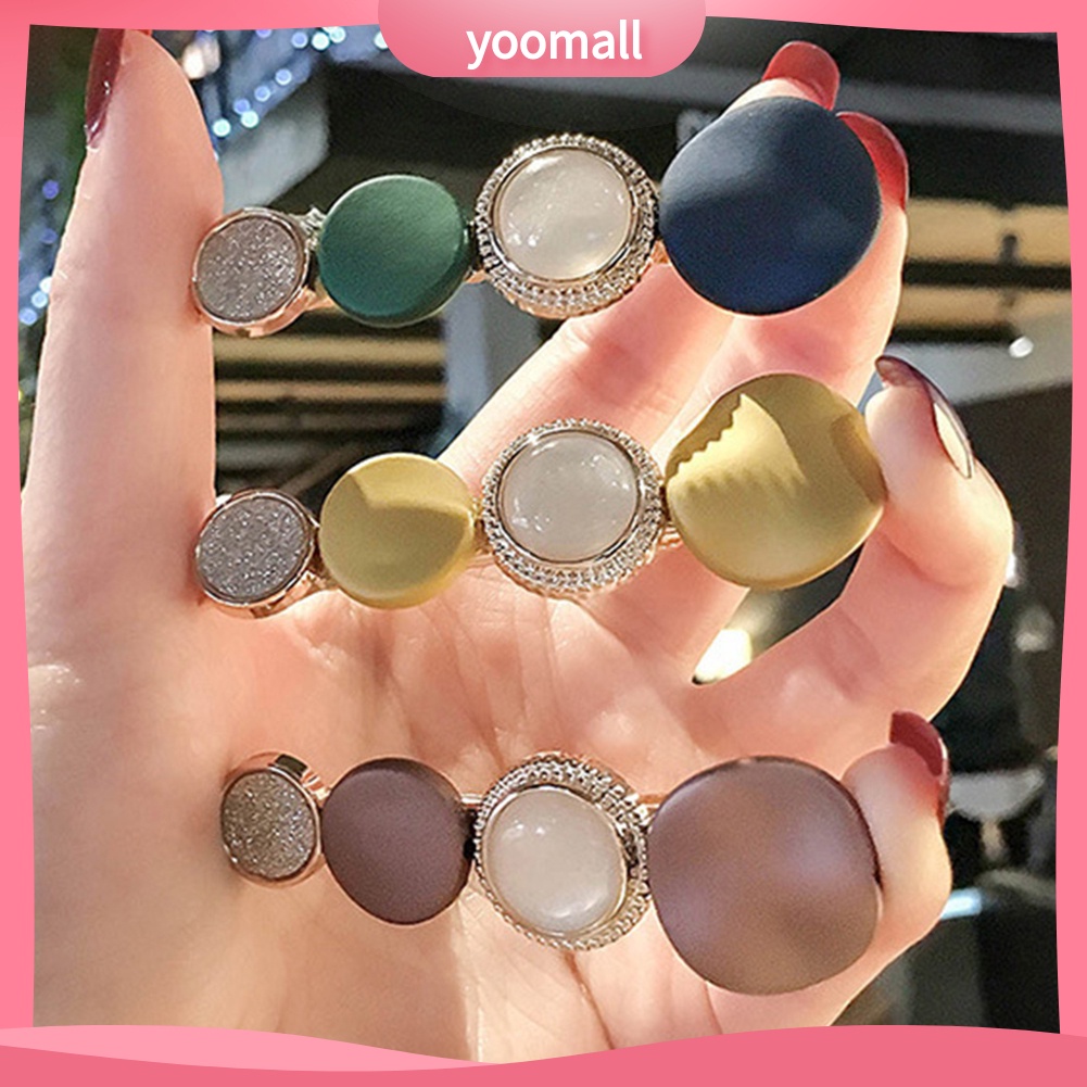 Kẹp Tóc Nữ Hình Tròn / Vuông Kiểu Dáng Thời Trang