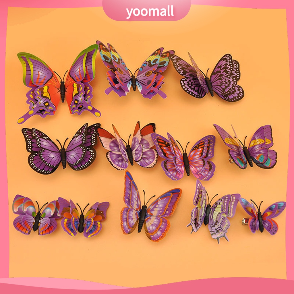 Set 12 Kẹp Tóc Hình Bướm Phong Cách Bohemia Chống Gỉ Dành Cho Đi Biển