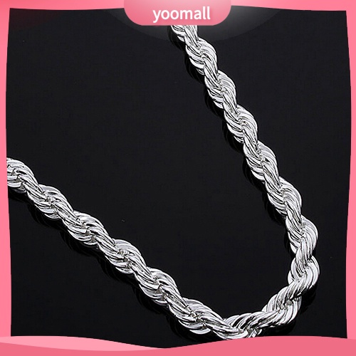 Vòng cổ Mạ Bạc 925 Dạng Xoắn Thời Trang Cho Nam Nữ