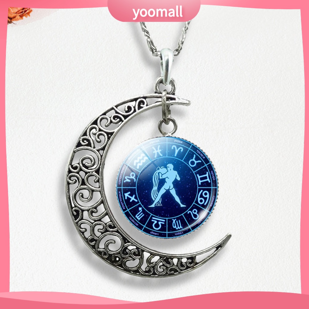 Vòng cổ Mặt Hình 12 Chòm Sao Đính Đá Quý Nhân Tạo Thời Trang Unisex