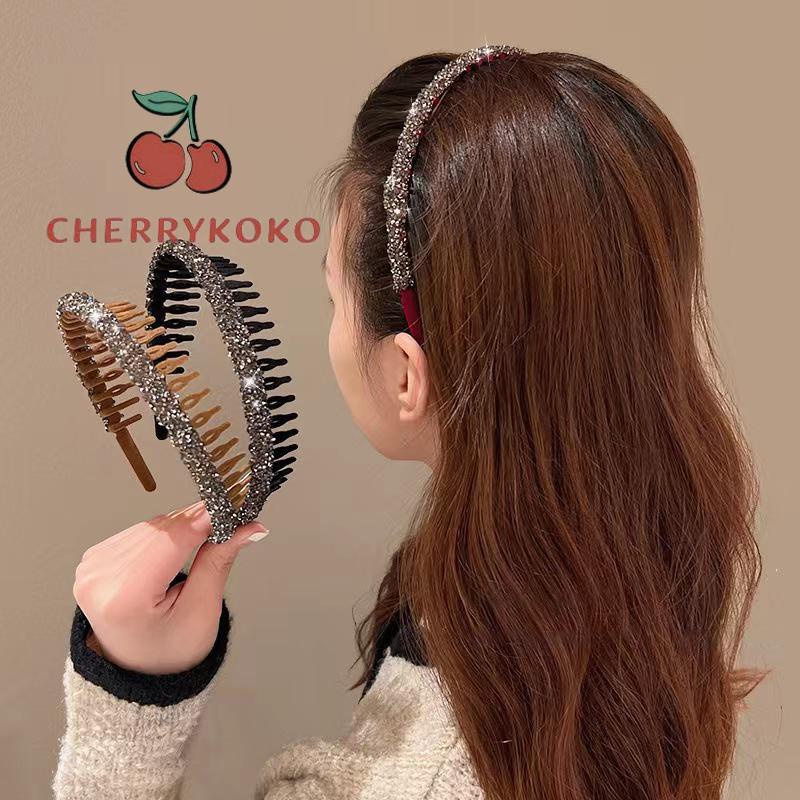 🍒🍒CHERRYKOKO Băng Đô Cài Tóc Bện Đính Đá Lấp Lánh Phong Cách Mới 2023 Cho Nữ