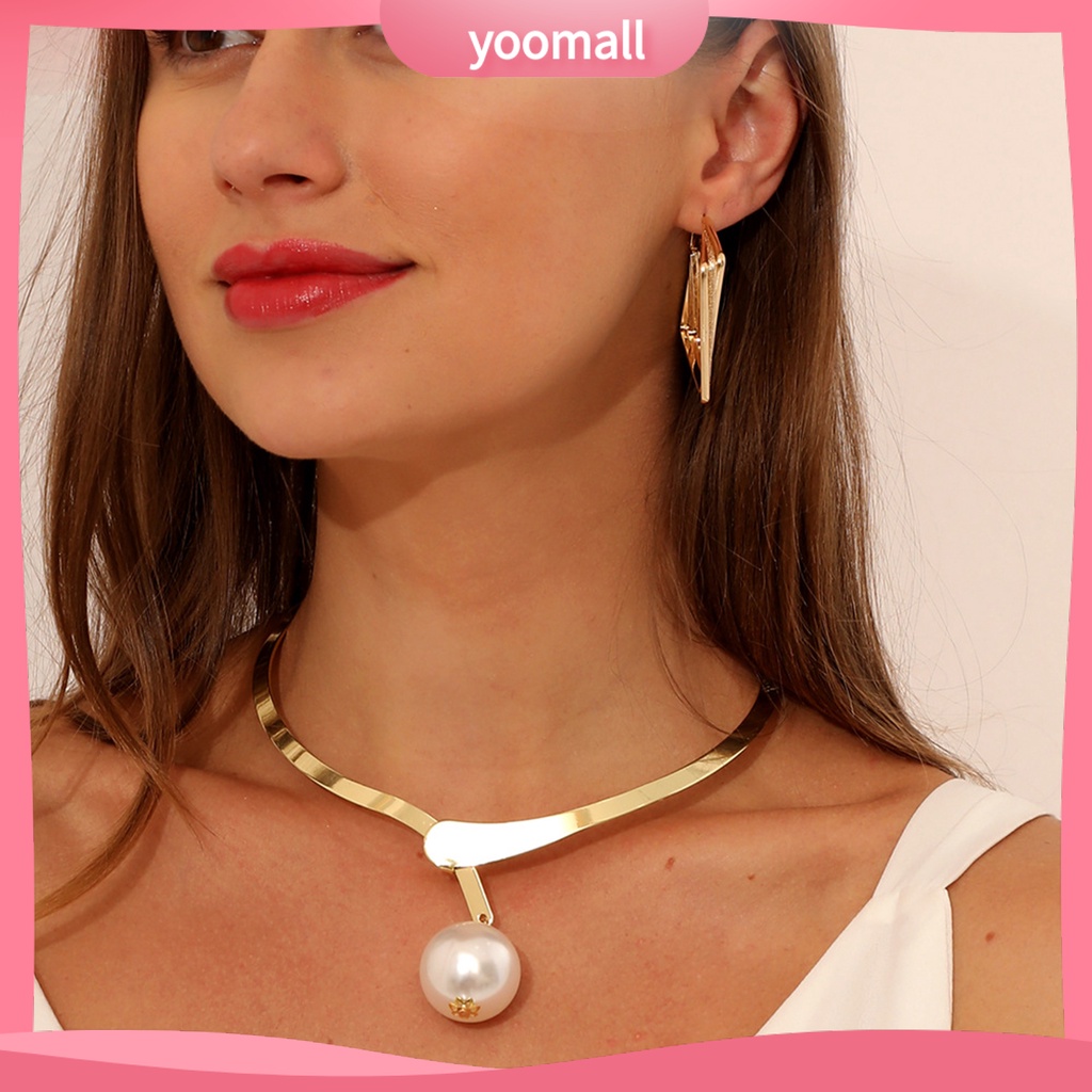 [YM] Vòng Cổ Choker Ngọc Trai Nhân Tạo Bề Mặt Bóng Thoải Mái Dễ Mặc Cho Đám Cưới