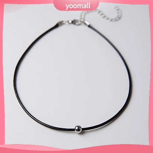 Vòng Cổ Choker Giả Da Đính Hạt Màu Đen Phong Cách Punk Cá Tính Dành Cho Nữ