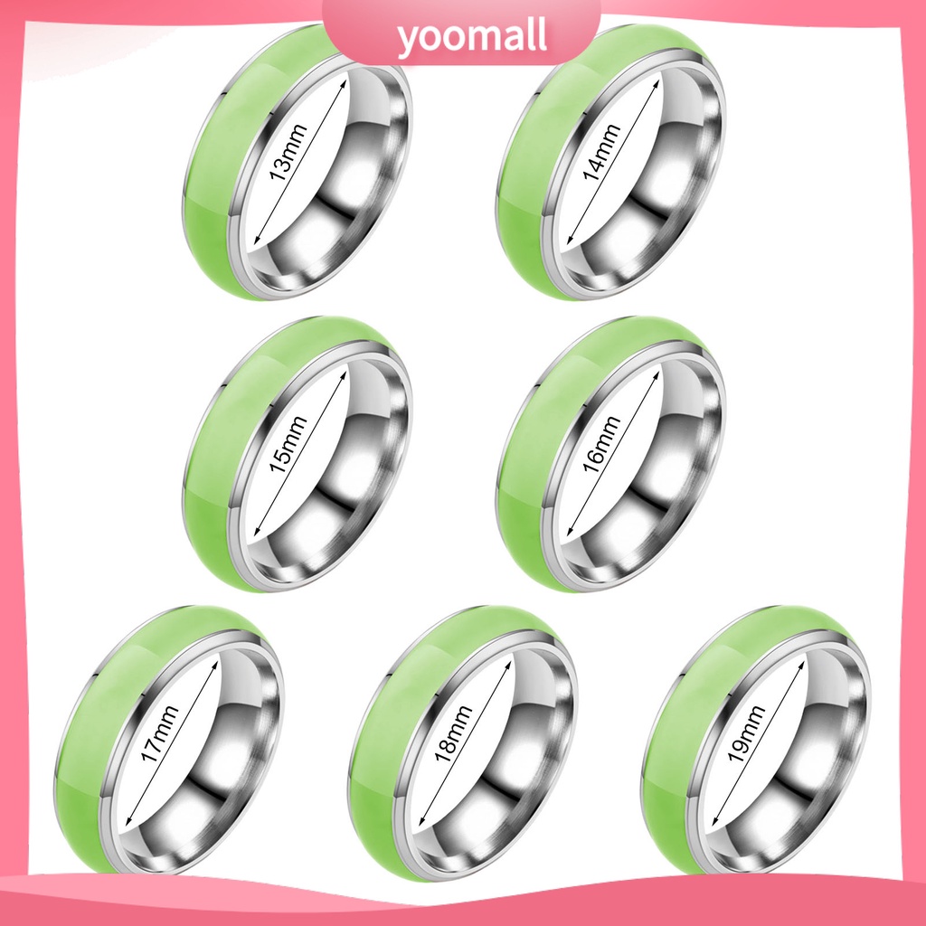 Nhẫn Phát Sáng Màu Trơn Đơn Giản Thời Trang Unisex