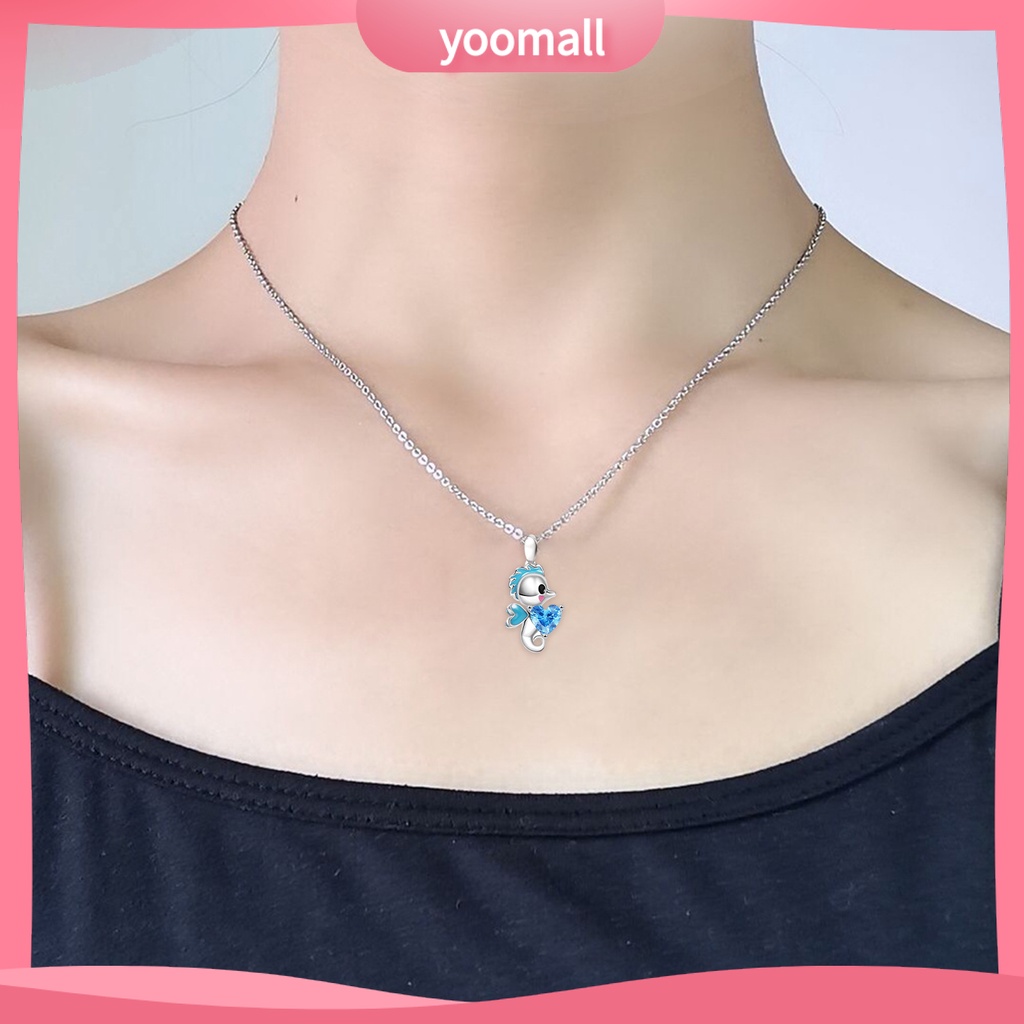 Vòng cổ Mặt Hình Cá Ngựa / Thỏ / Cáo Hoạt Hình Đính Đá Thời Trang Cho Nữ