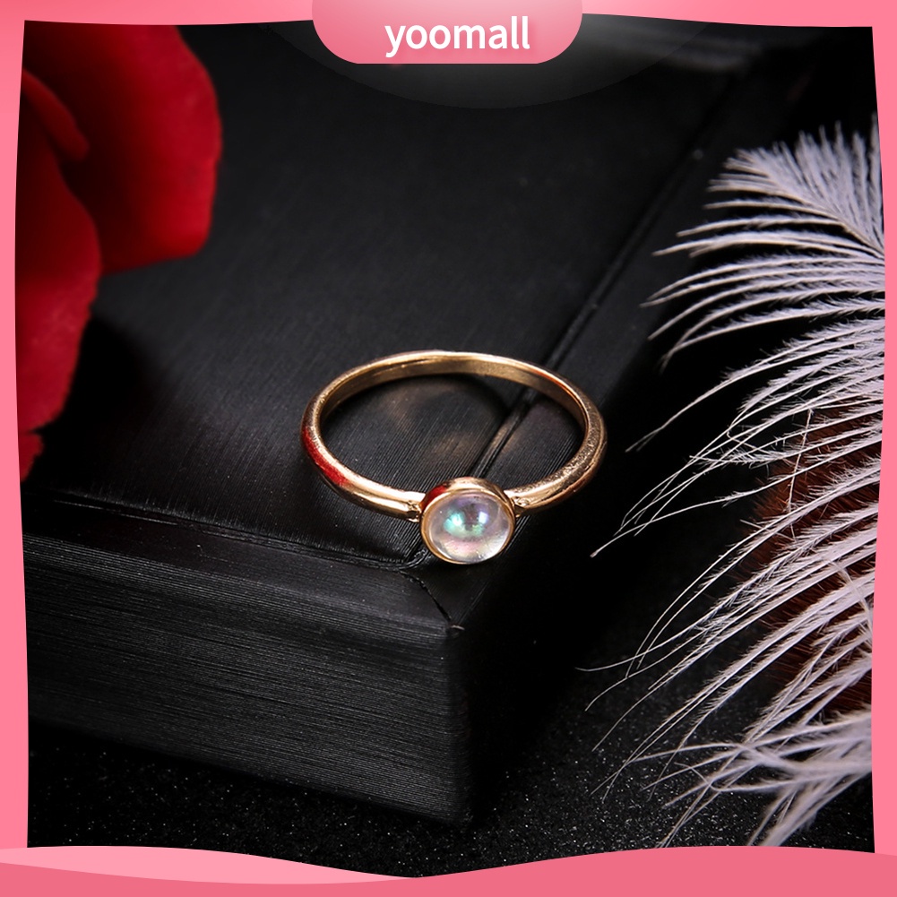 Nhẫn Mỏng Đính Ngọc Trai Giả Thanh Lịch Cho Nữ