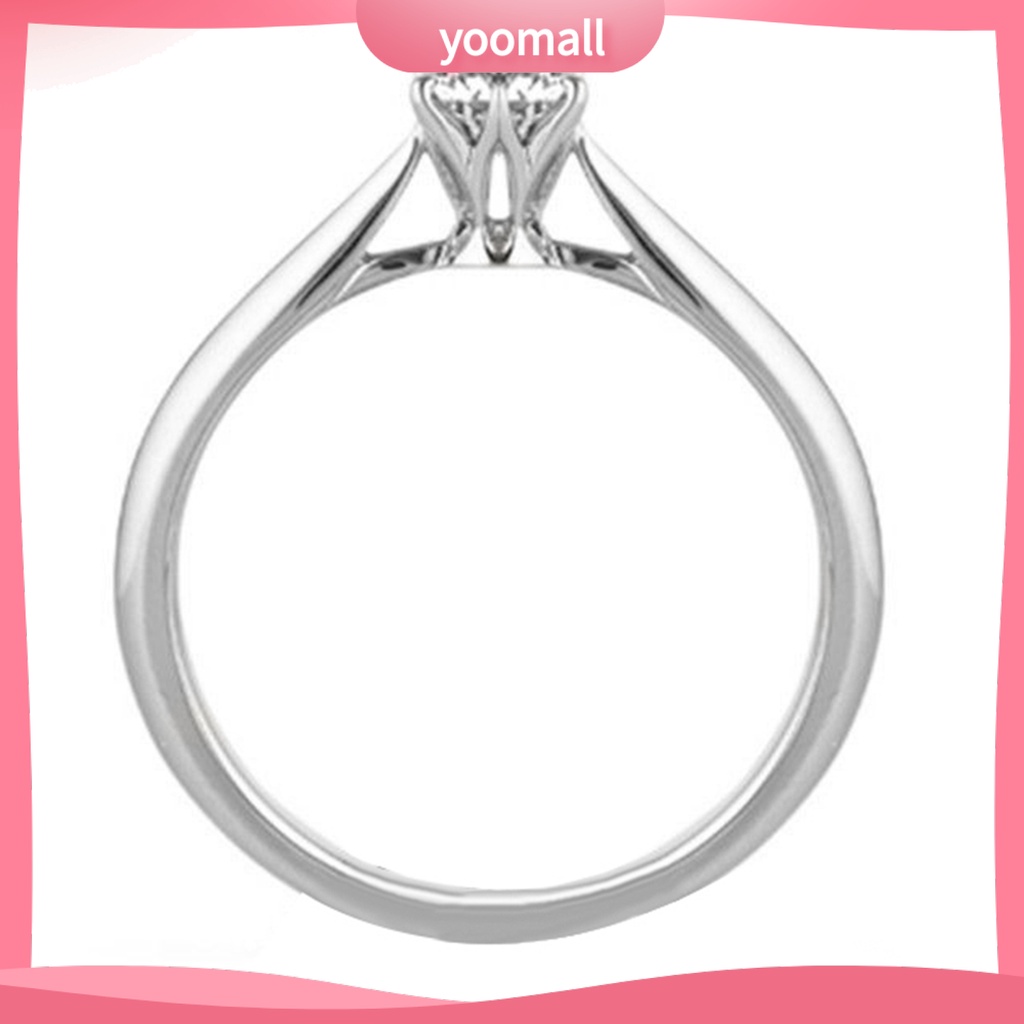 [YM] Nhẫn Sáu Móng Vuốt Đính Đá Zircon Bằng Hợp Kim Thanh Lịch Cho Bữa Tiệc