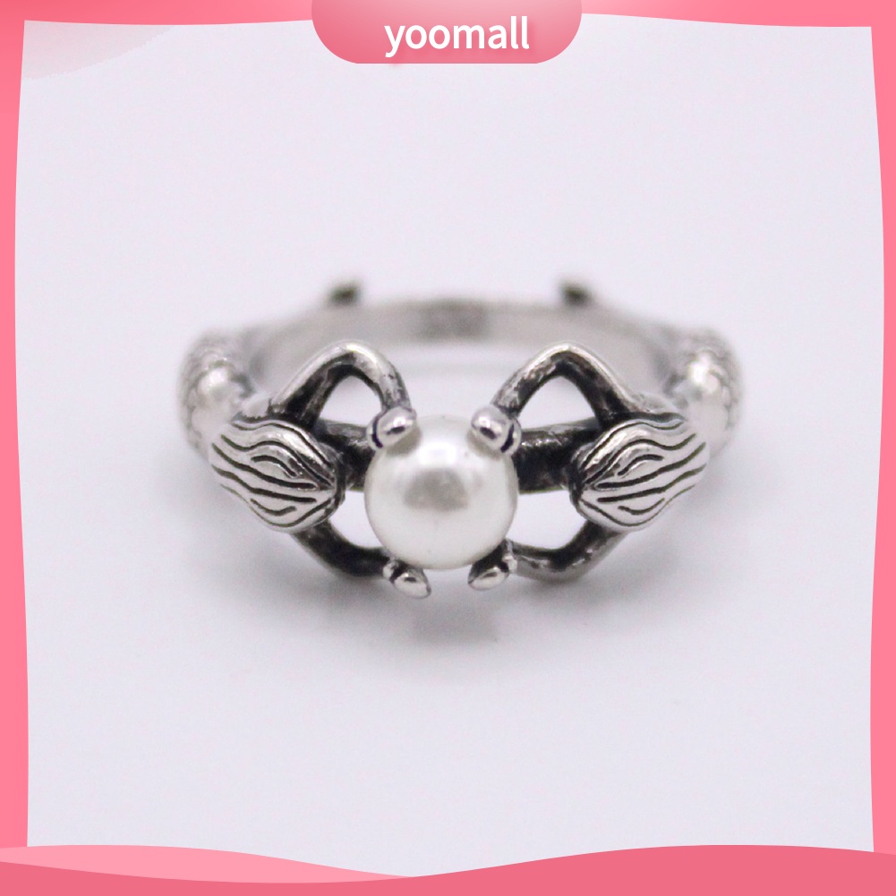 Nhẫn Đeo Tay Kim Loại Đính Đá Và Ngọc Trai Giả Thời Trang Cho Nữ