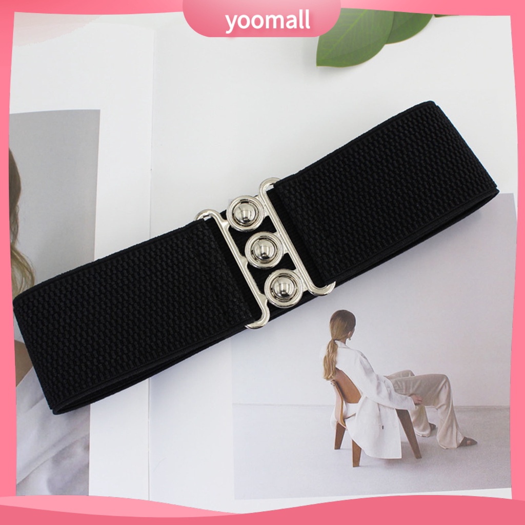 Thắt Lưng Bản Rộng Co Giãn Màu Trơn Điều Chỉnh Được Trang Trí Quần Áo Cho Nữ