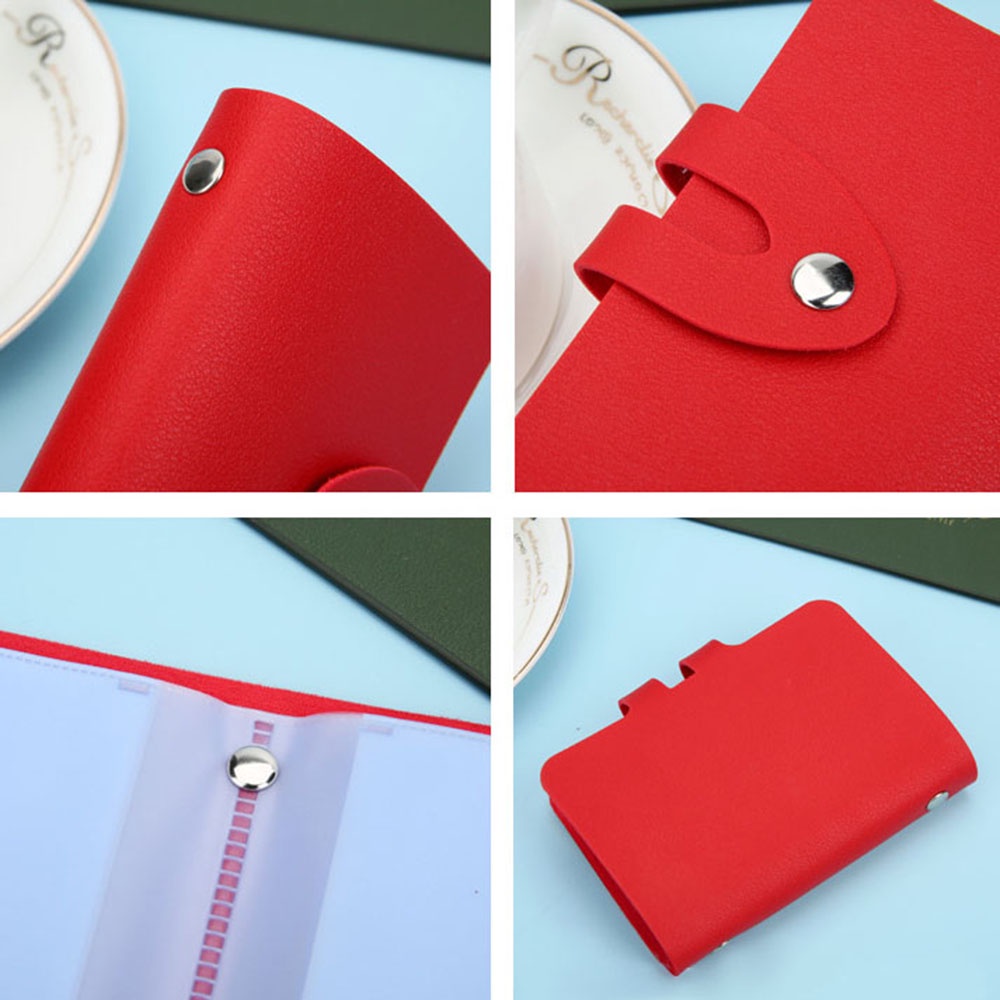 Ví Da PU 24 Ngăn Đựng Thẻ Màu Sắc Thời Trang