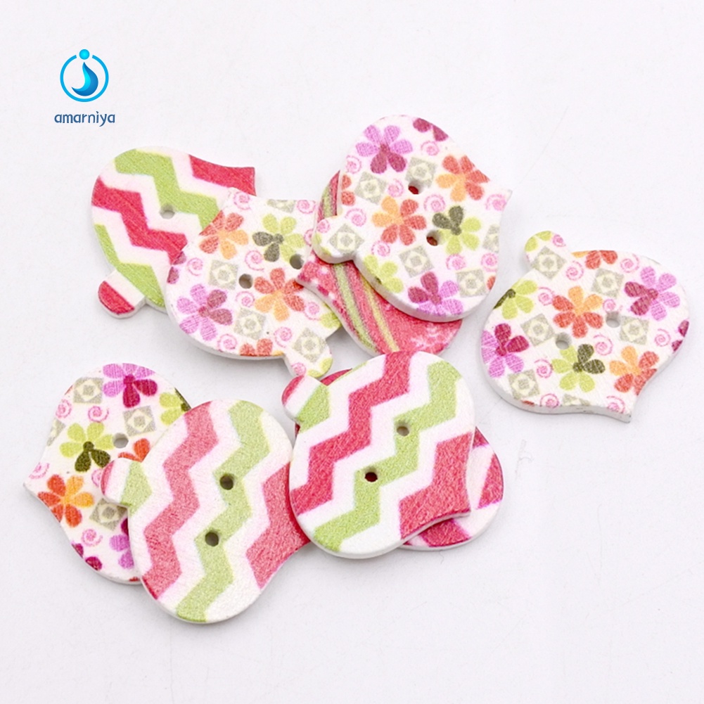 50 Nút Gỗ 2 Lỗ Hình Lồng Đèn Cho May Vá