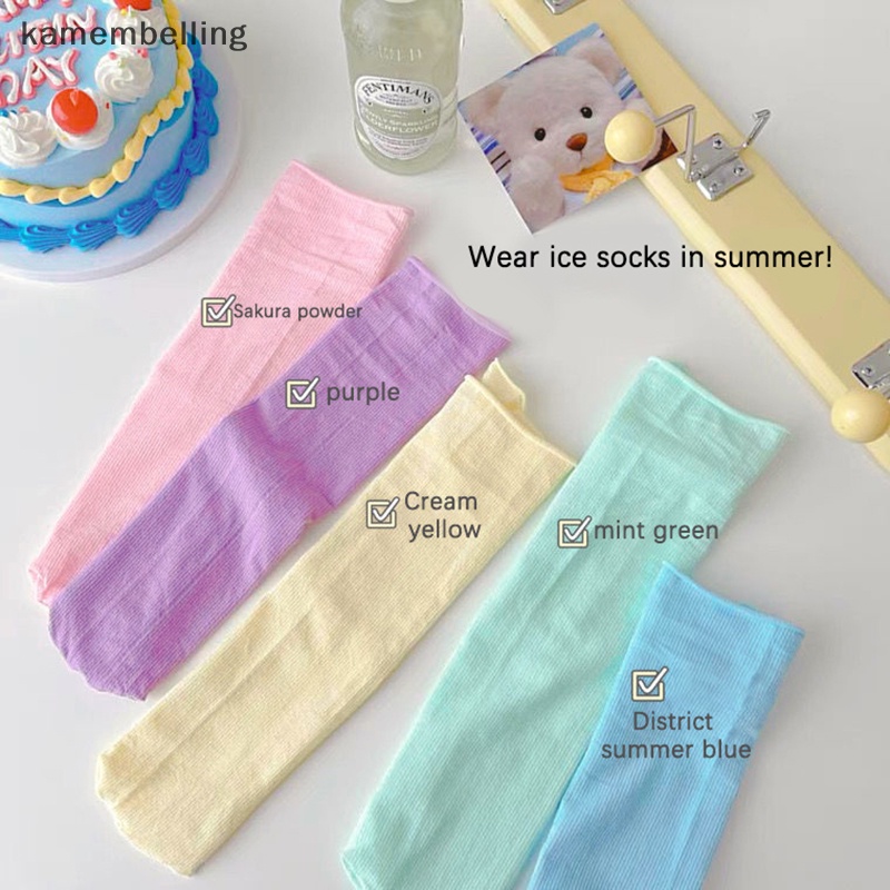 Vớ Cổ Cao Dáng Rộng Mềm Mại Thoáng Khí Màu Trơn Thời Trang Mùa Hè Phong Cách Harajuku Cho Nữ