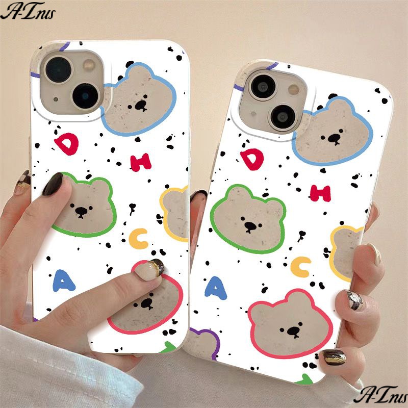 Ốp Điện Thoại Mềm Khoét Lỗ Chống Sốc Hình Gấu Cho Apple Iphone max714pro 1113 plus 12 8 XC3F