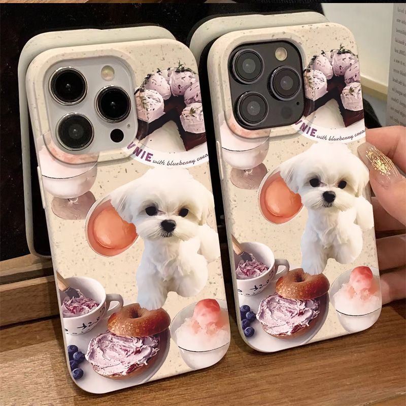 Ốp Điện Thoại Mềm Chống Sốc In Hình Chú Chó Nhỏ Màu Trắng Cho Iphone 14Pro 12Plus 137 11 8
