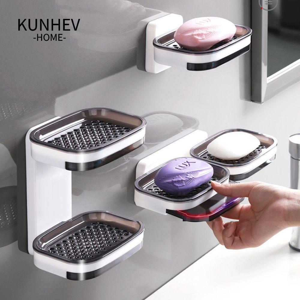 KUNHEV Khay Đựng Xà Phòng Hai Tầng Gắn Tường Phong Cách Hiện Đại