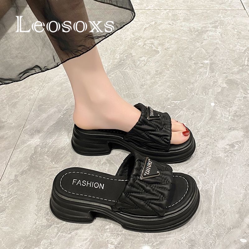 Leosoxs dép sandal nữ dép nữ dép bánh mì nữ dép bánh mì Chống Trượt 071309