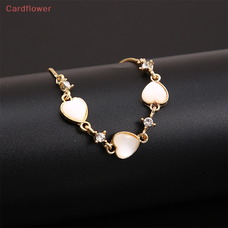 Vòng Tay Đính Đá Hình Trái Tim Lấp Lánh Phong Cách Hàn Quốc Cho Nữ Mới