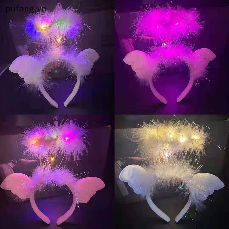 Pufang 1 Băng Đô Hóa Trang Thiên Thần Có Đèn LED