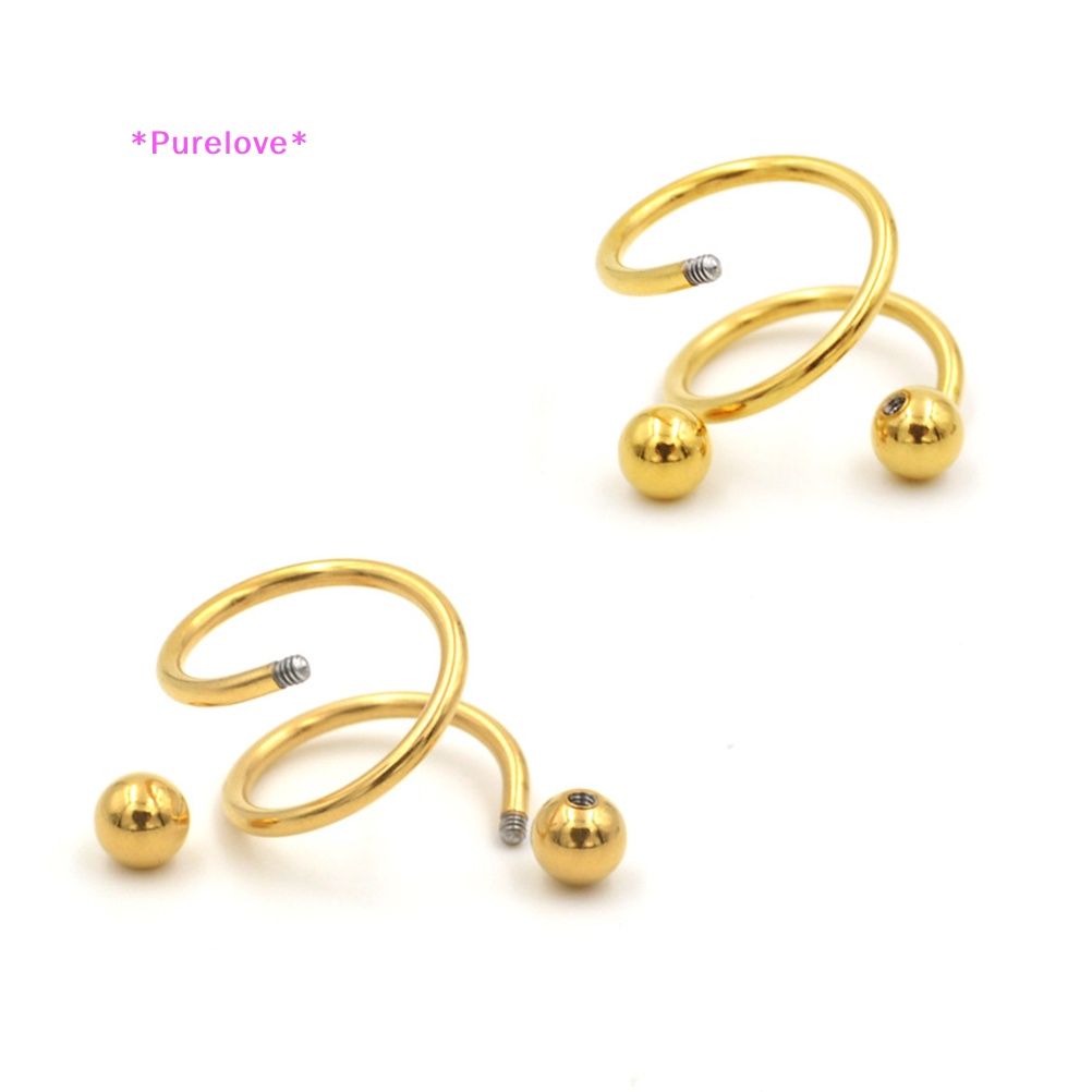 Khuyên Mũi / Tai / Môi Bằng Thép Không Gỉ Thiết Kế Dạng Xoắn Thời Trang Mới