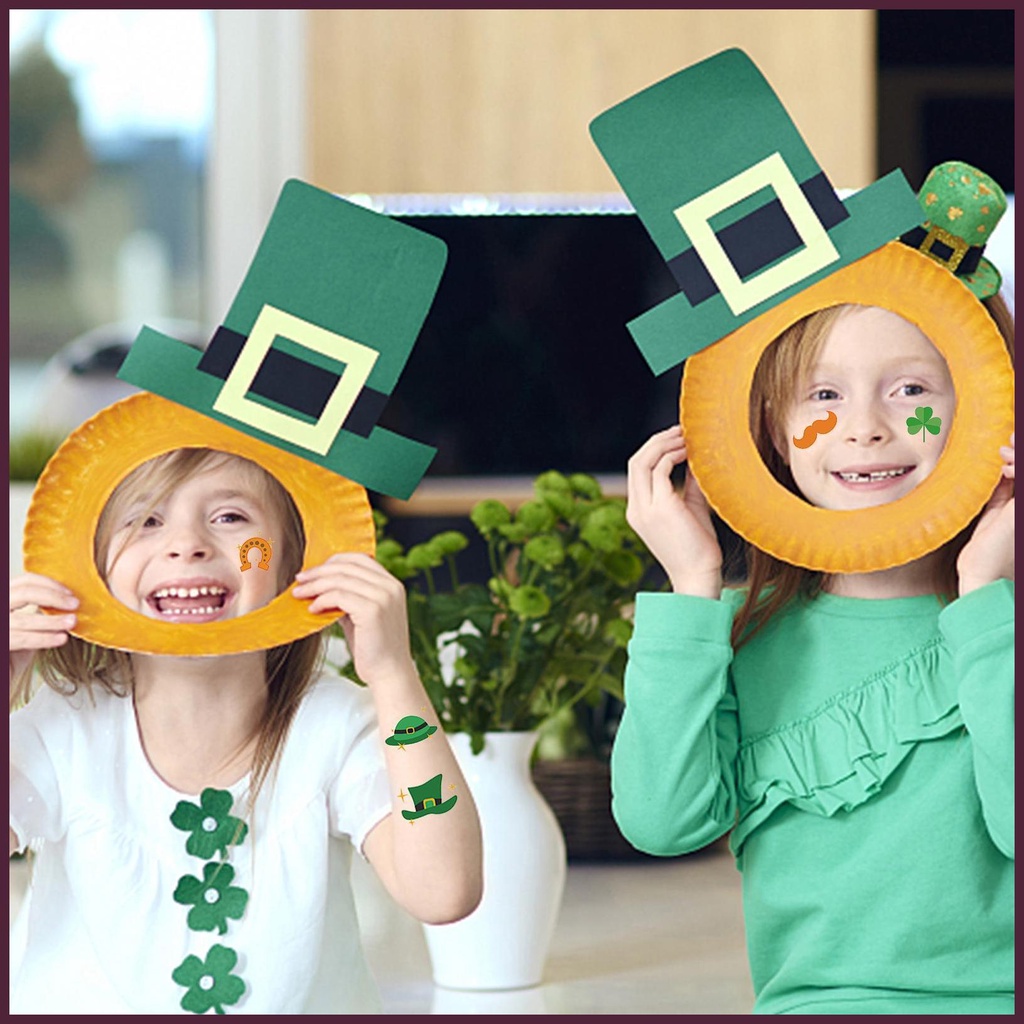 Bộ 10 Tấm Hình Xăm Tạm Thời Chủ Đề Ngày Lễ Hội Thánh Patricks