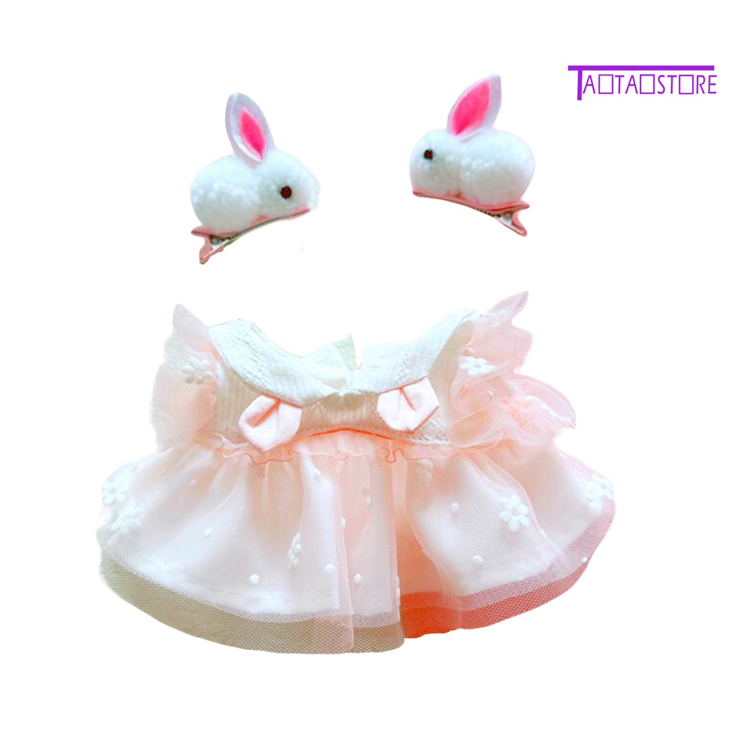 Búp Bê Vải Mềm Bắt Mắt Hình Thỏ Đáng Yêu 20cm Kèm Kẹp Tóc