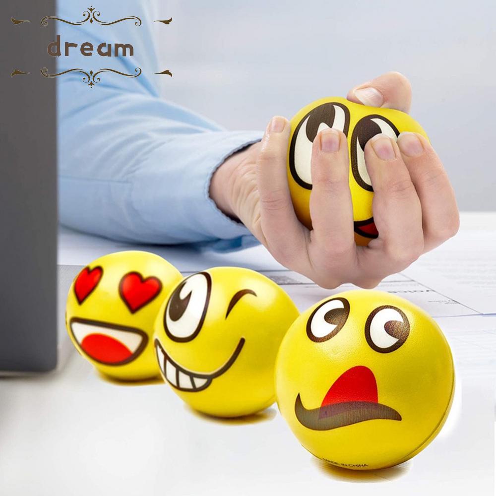 【DREAMLIFE】Ball Children Color Printing Decompression Solid Sponge Toys Venting Baby