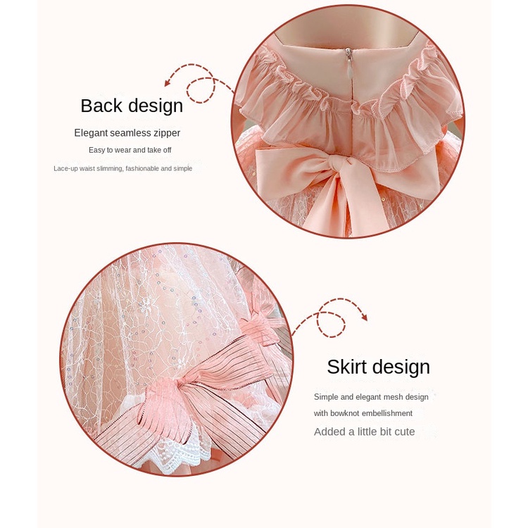 Đầm Công Chúa Hoạt Hình Phối Ren Phong Cách Lolita Đáng Yêu Cho Bé Gái