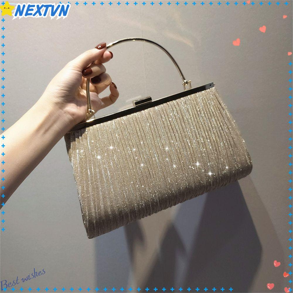 Ví Cầm Tay Đính Kim Sa Hình Mặt Trăng Sang Trọng