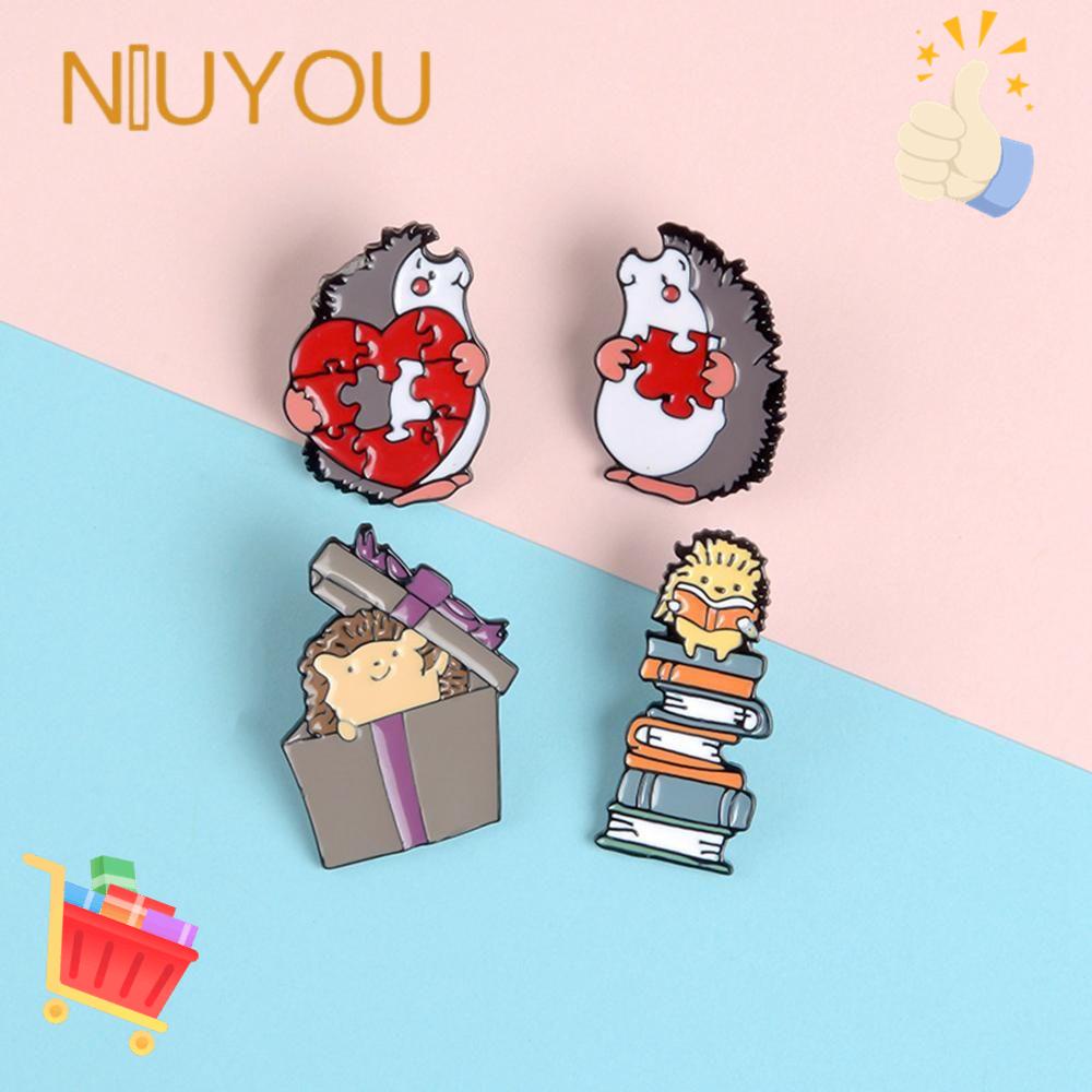 Ghim Cài Áo Tráng Men Hình Trái Tim / Sách / Động Vật Vui Nhộn