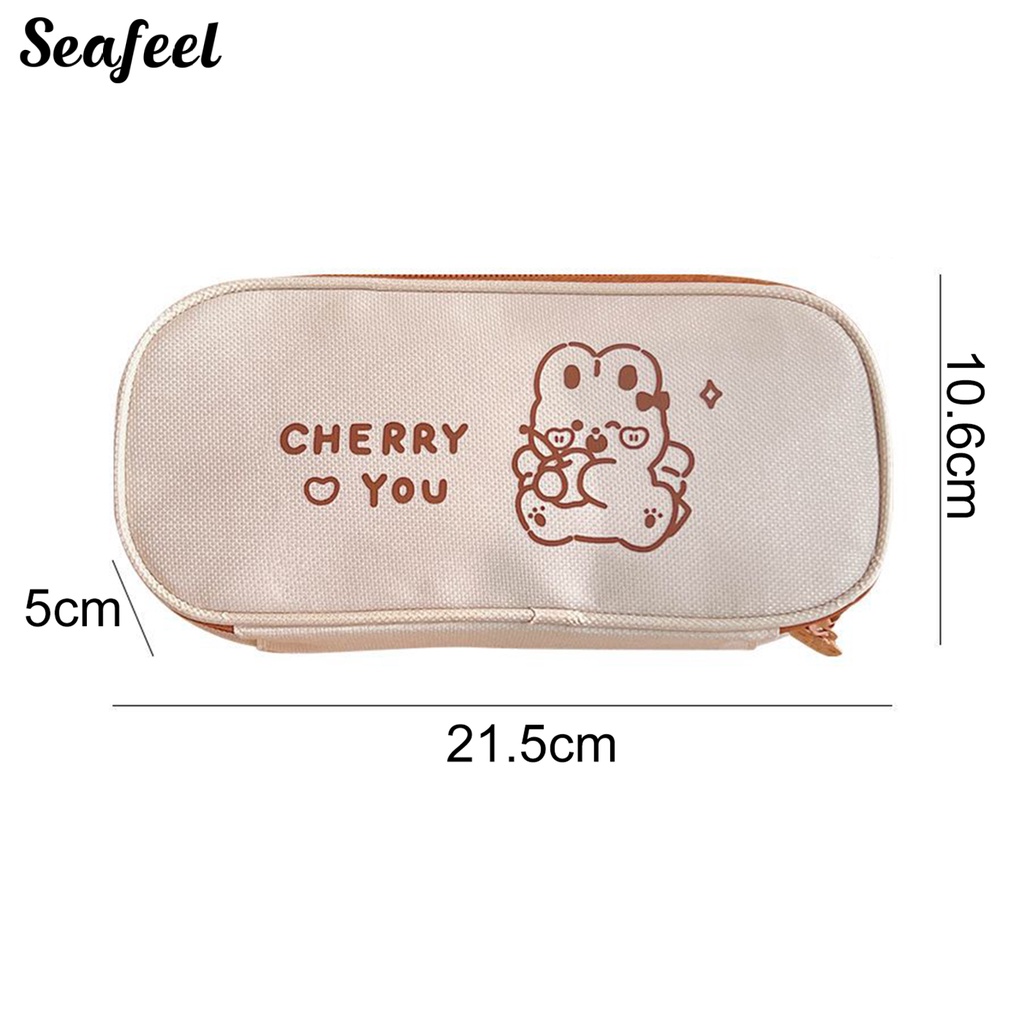 Túi Đựng Bút Dạng Lưới In Họa Tiết Gấu Hoạt Hình Dễ Thương