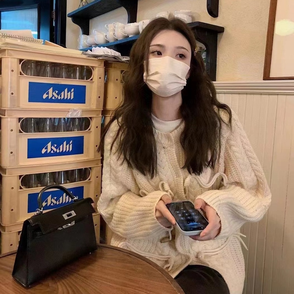 Áo Khoác Cardigan Dệt Kim Phối Nút Sừng Xinh Xắn Theo Phong Cách Mùa Xuân Hàn Quốc Dành Cho Nữ