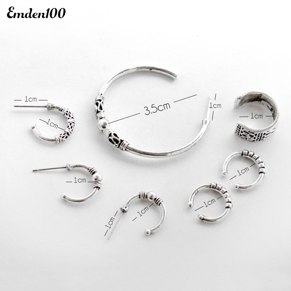 Bộ 7 Khuyên Tai Nữ Phong Cách Retro Đáng Yêu