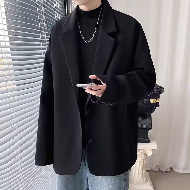 Áo Khoác Vest Đen Dày Dặn Dáng Rộng Thời Trang 2023 Dành Cho Nam Giới