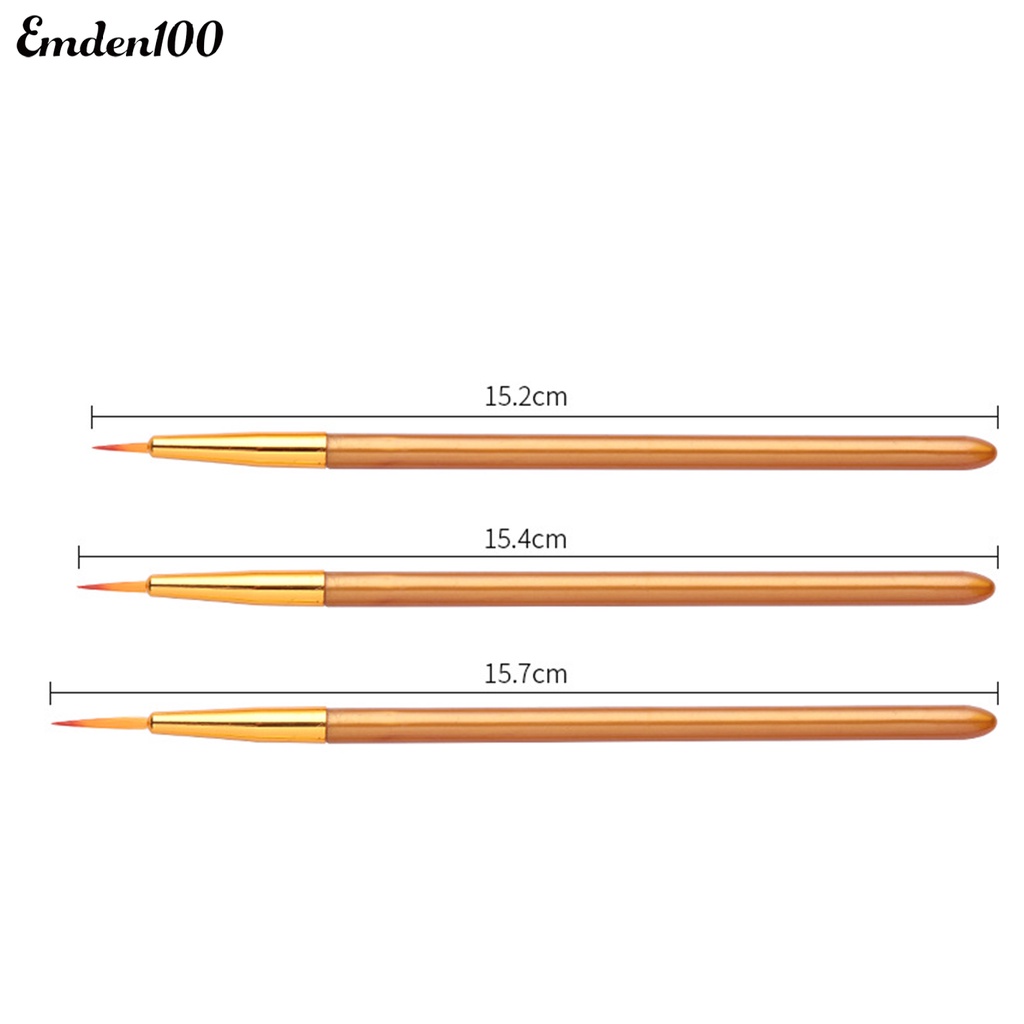 Set 3 Cọ Vẽ Trang Trí Móng Tay Nghệ Thuật Siêu Mịn Đa Năng